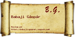 Babaji Gáspár névjegykártya